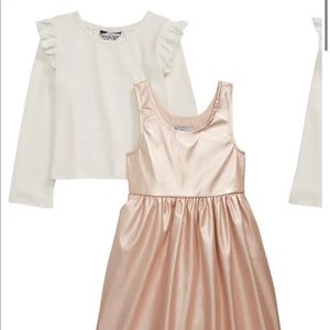 Ruffled Long Sleeve Top & Sleeveless Dress